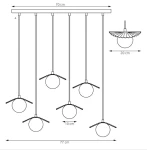Flora lampa wisząca 6xG9 burgund 1761/6