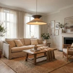 Softa lampa wisząca 1xE27 czarna/rattan 1768/1