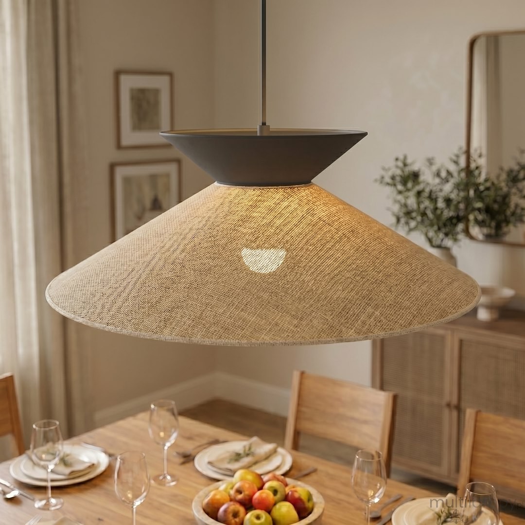 Softa lampa wisząca 1xE27 czarna/rattan 1768/1