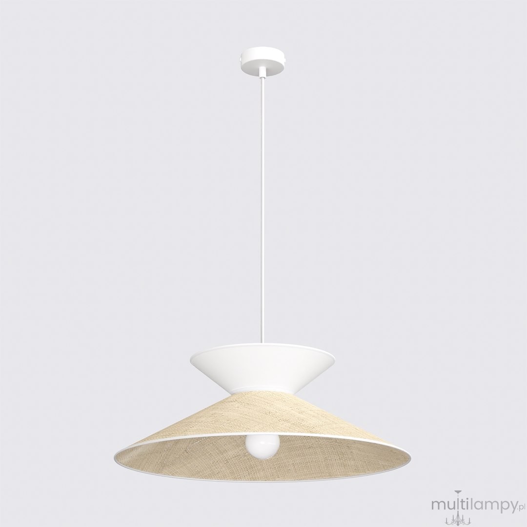 Softa lampa wisząca 1xE27 biała/rattan 1769/1