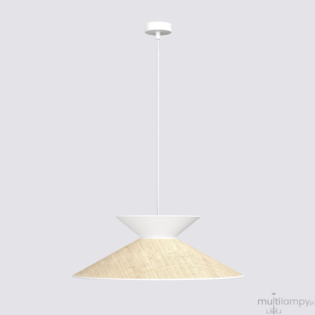 Softa lampa wisząca 1xE27 biała/rattan 1769/1