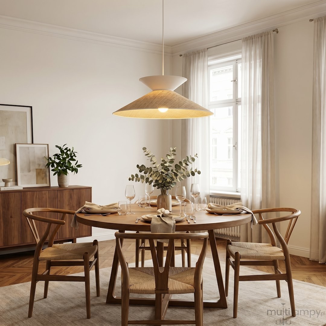 Softa lampa wisząca 1xE27 biała/rattan 1769/1