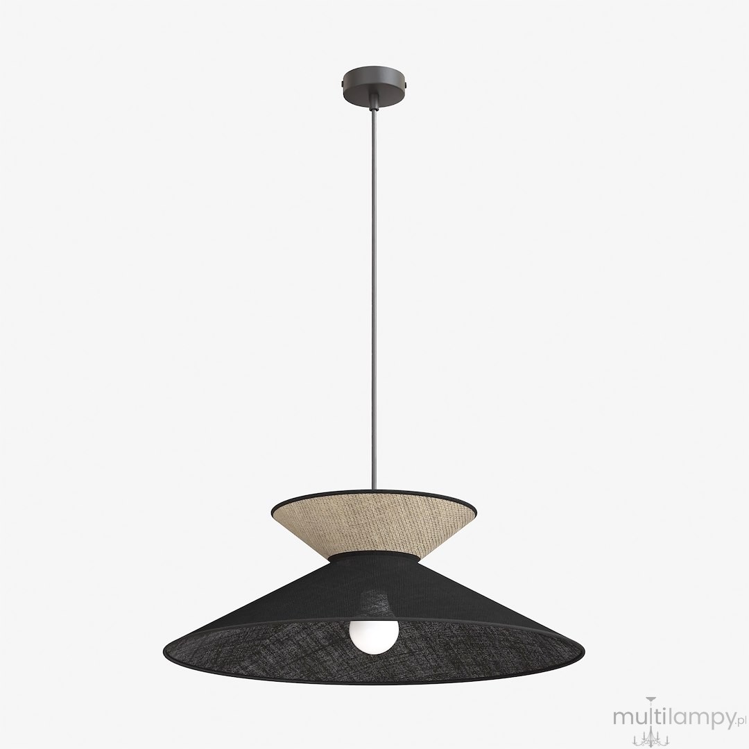 Softa lampa wisząca 1xE27 czarna/rattan 1770/1