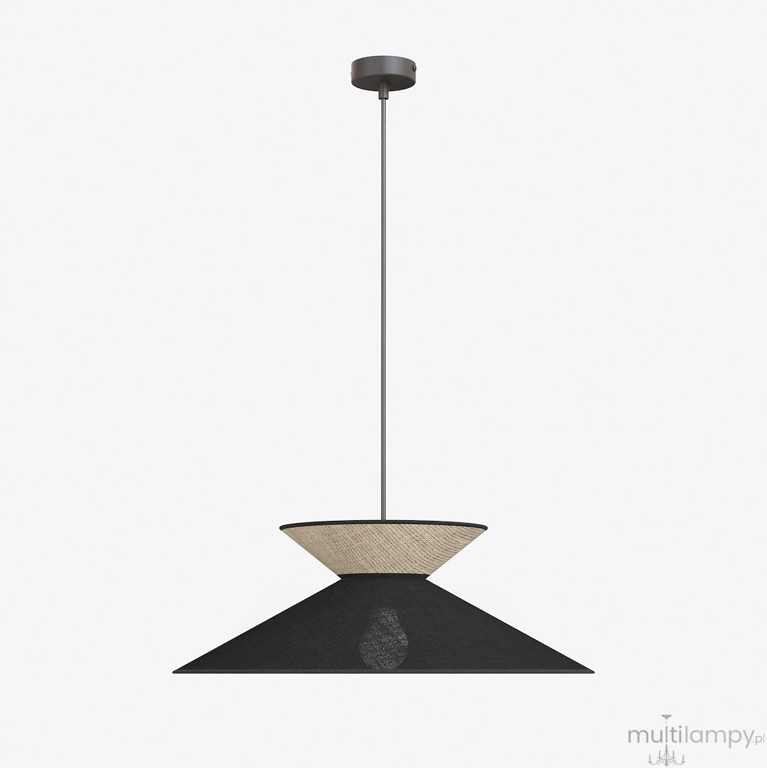 Softa lampa wisząca 1xE27 czarna/rattan 1770/1