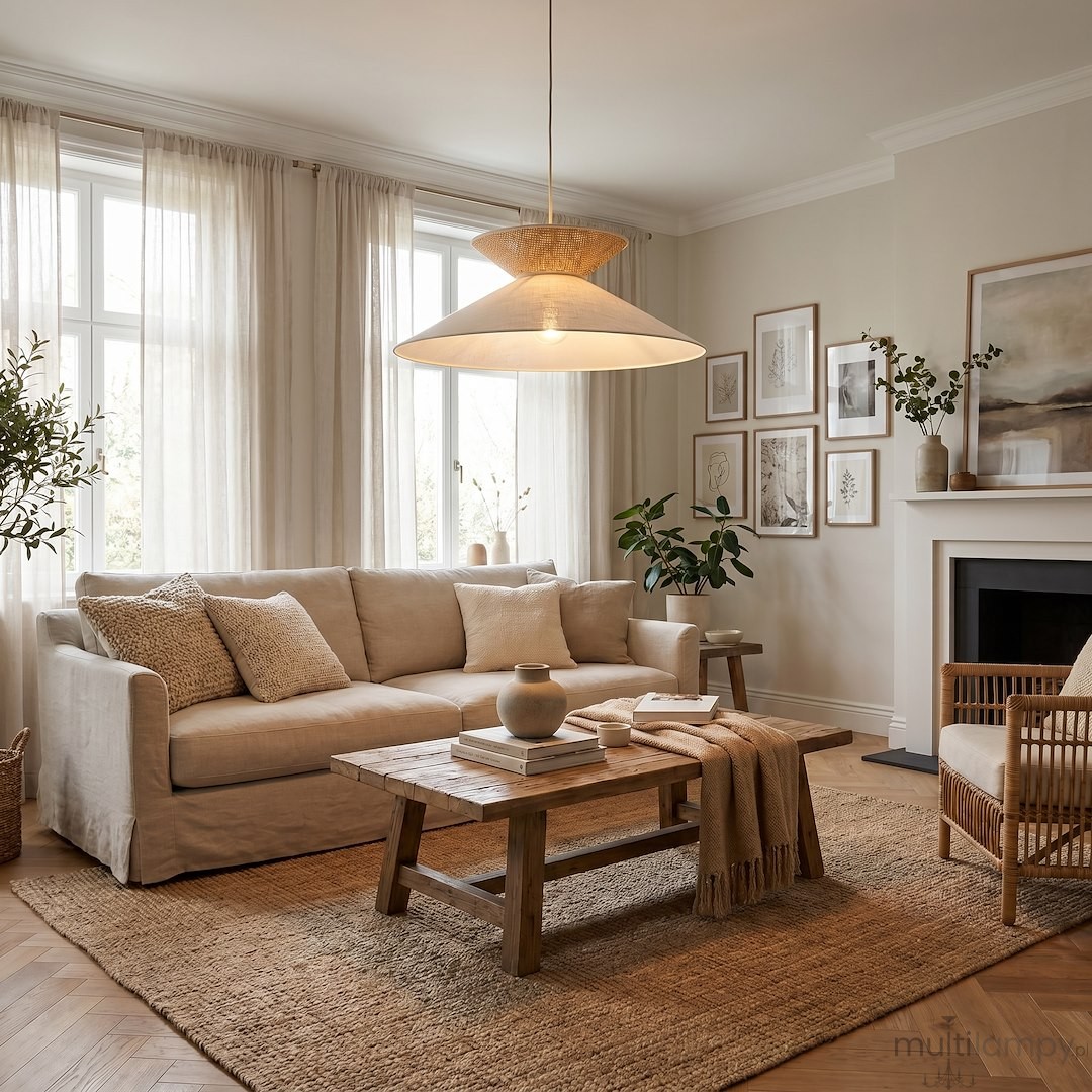 Softa lampa wisząca 1xE27 mokka/rattan 1771/1