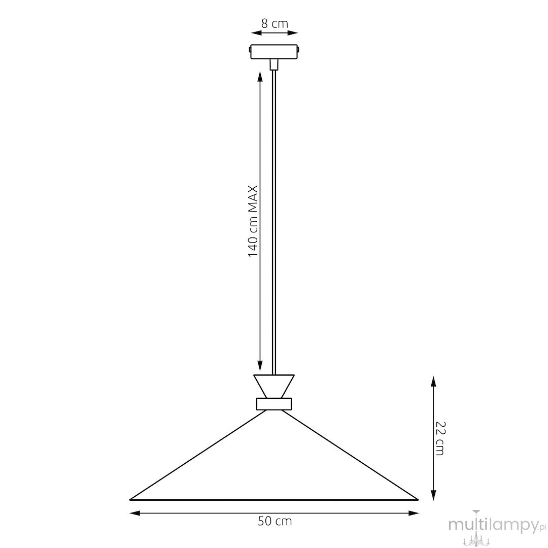 Olivo D50 lampa wisząca 1xGX53 czarna 1748/1L