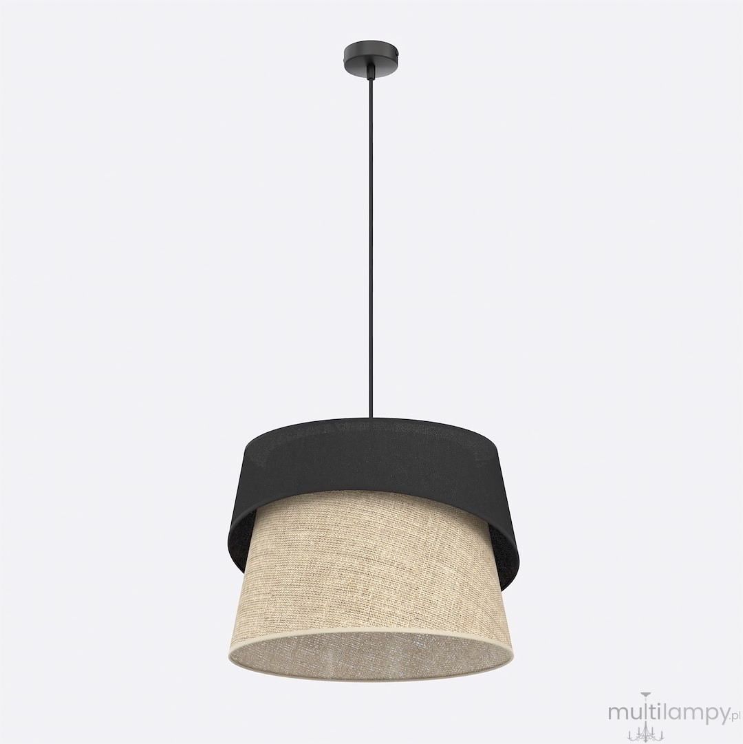 Canva lampa wisząca 1xE27 czarna/rattan 1709/1