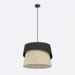 Canva lampa wisząca 1xE27 czarna/rattan 1709/1