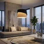 Canva lampa wisząca 1xE27 czarna/rattan 1709/1