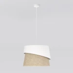 Canva lampa wisząca 1xE27 biała/rattan 1711/1