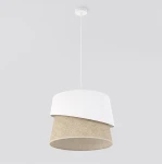 Canva lampa wisząca 1xE27 biała/rattan 1711/1