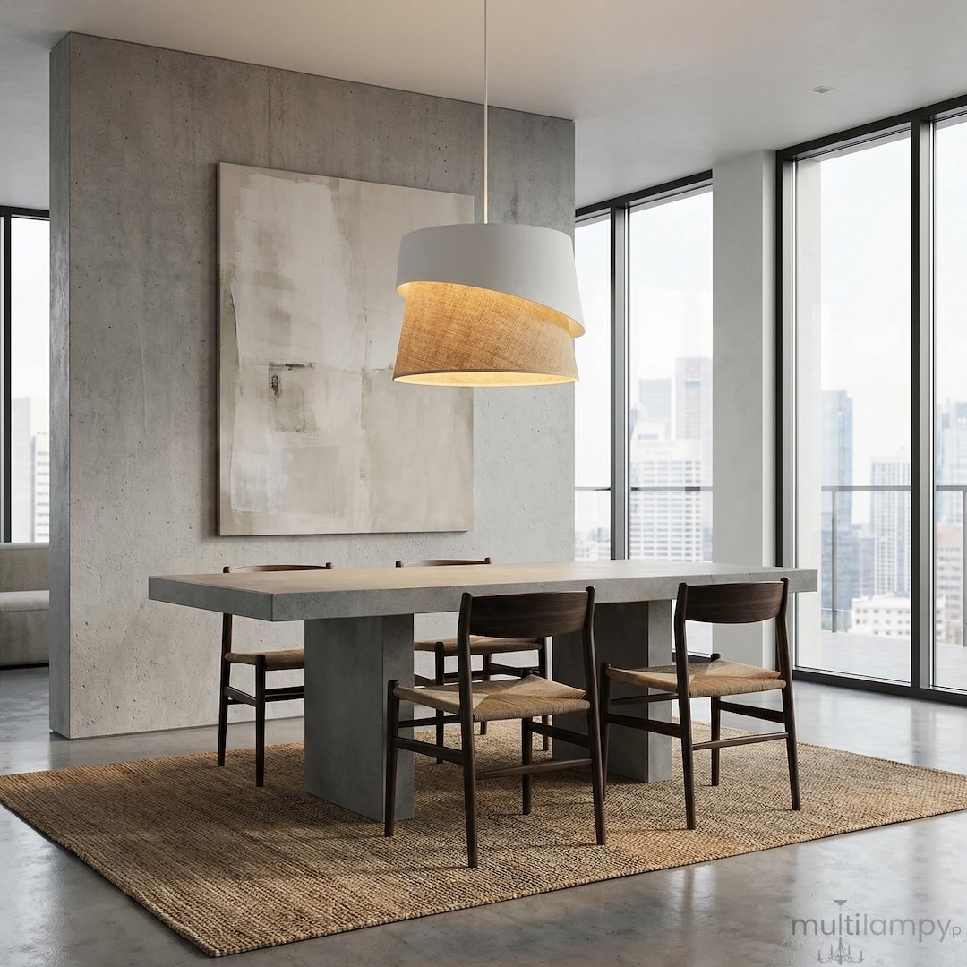 Canva lampa wisząca 1xE27 biała/rattan 1711/1