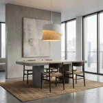 Canva lampa wisząca 1xE27 biała/rattan 1711/1