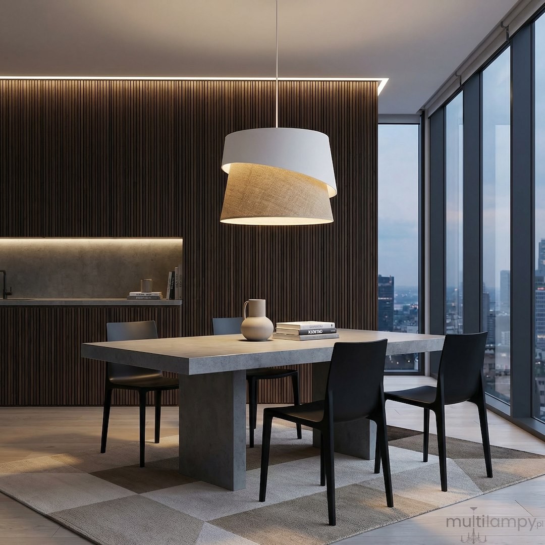 Canva lampa wisząca 1xE27 biała/rattan 1711/1