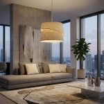 Canva lampa wisząca 1xE27 mokka/rattan 1712/1
