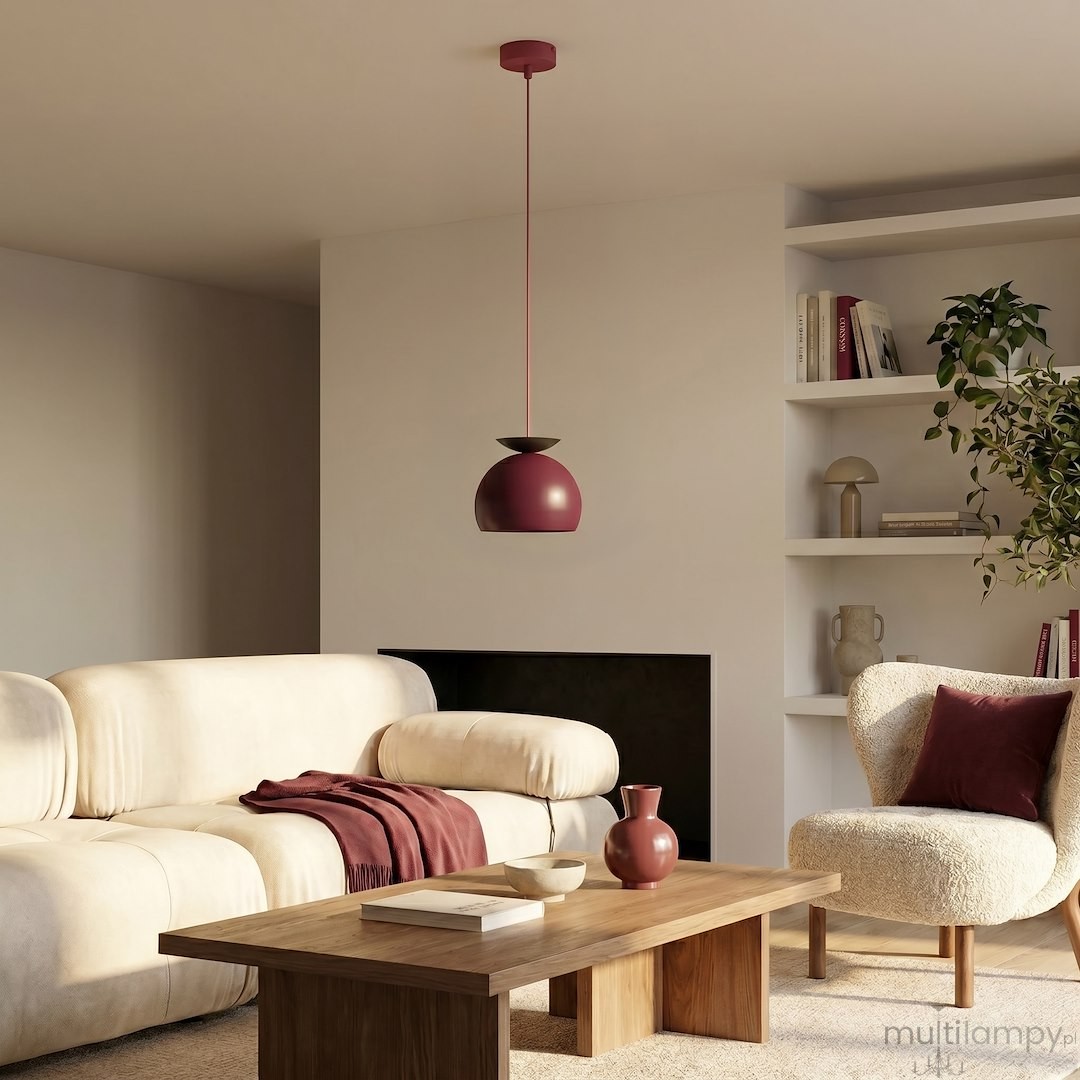 Geo lampa wisząca 1xE27 burgund 1755/1