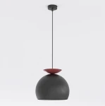 Geo lampa wisząca 1xE27 czarna/burgund 1752/1