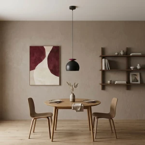 Geo lampa wisząca 1xE27 czarna/burgund 1752/1