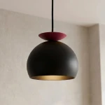 Geo lampa wisząca 1xE27 czarna/burgund 1752/1