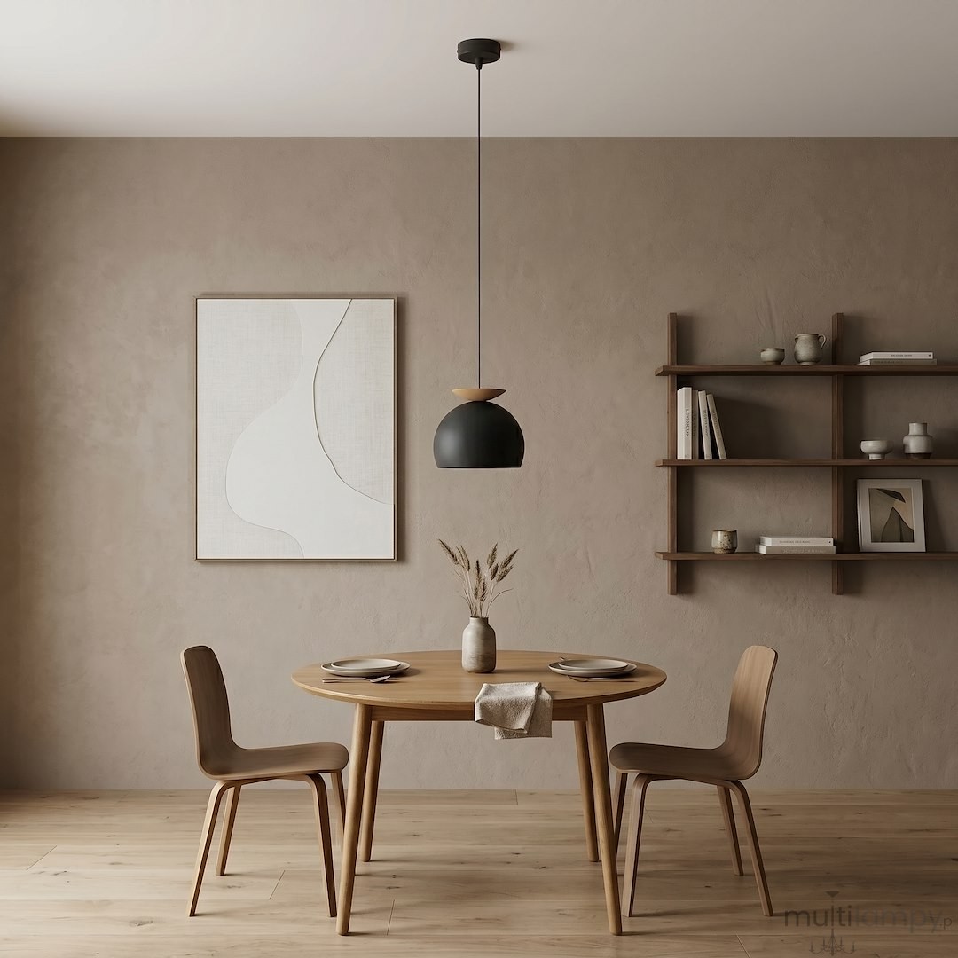 Geo lampa wisząca 1xE27 czarna/mokka 1753/1