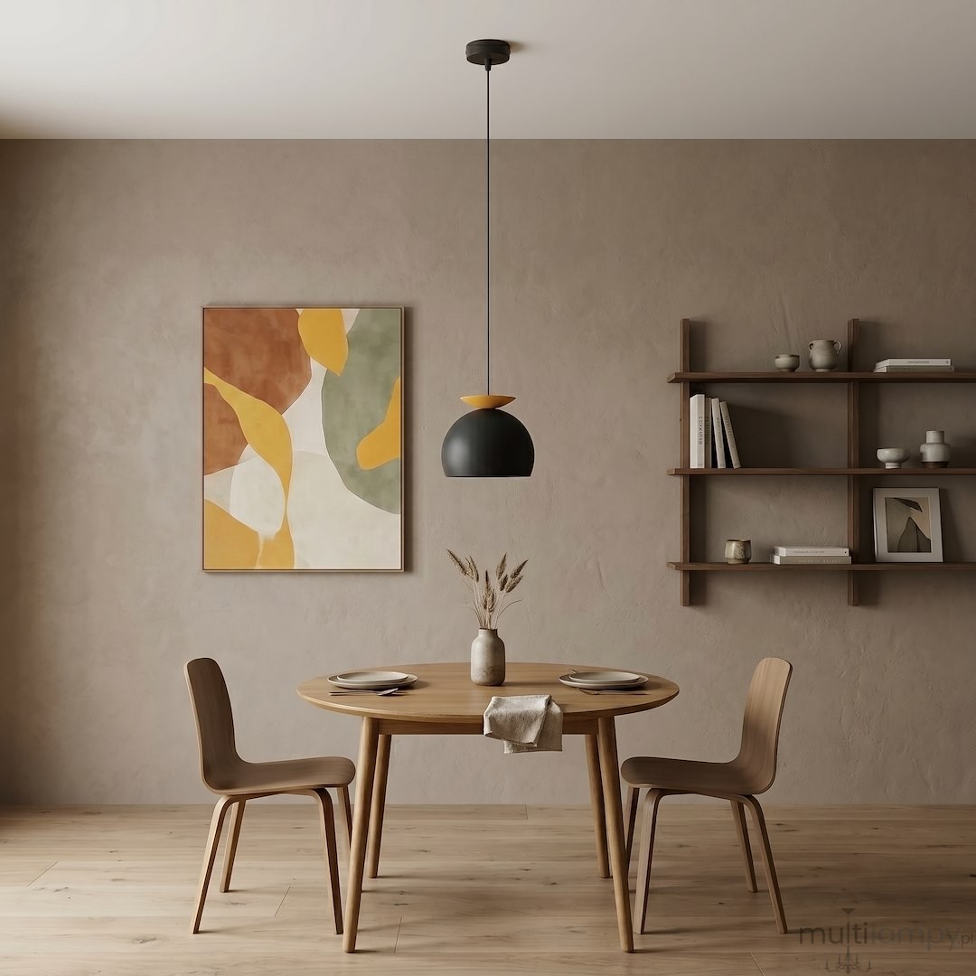 Geo lampa wisząca 1xE27 czarna/pomarańcz 1754/1
