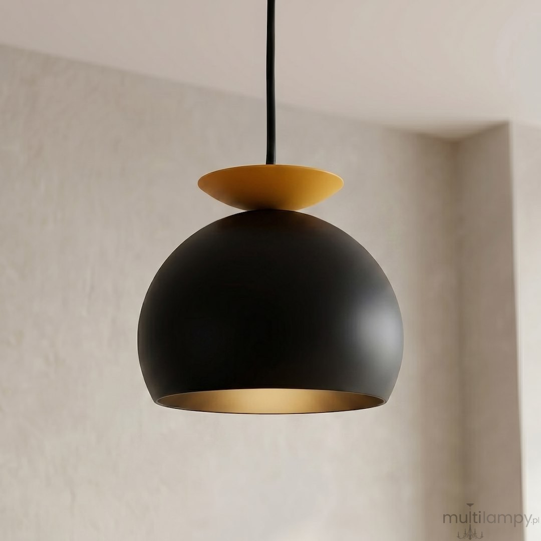 Geo lampa wisząca 1xE27 czarna/pomarańcz 1754/1