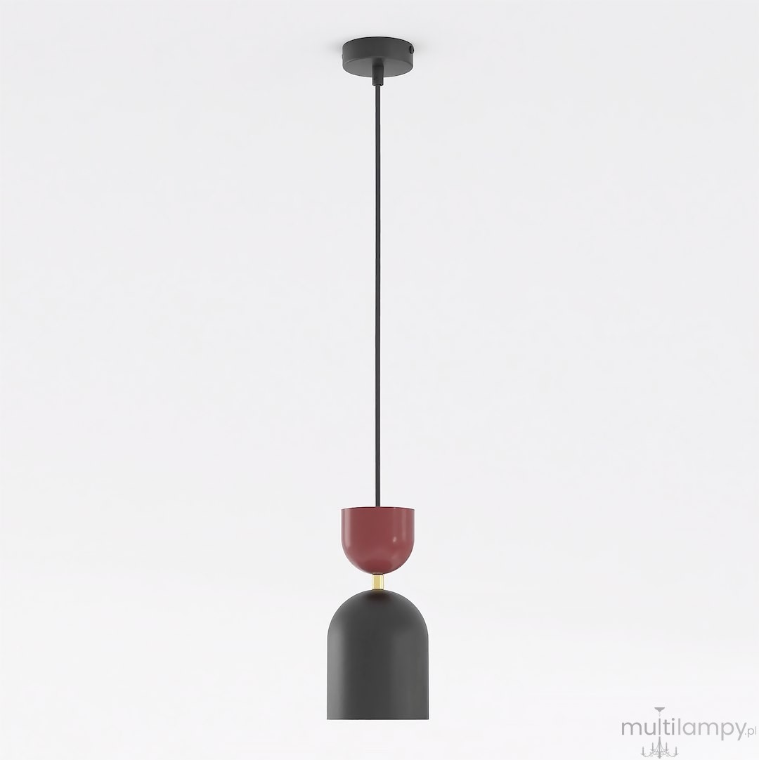 Gaudi lampa wisząca 1xE14 czarna/burgund 1737/1B
