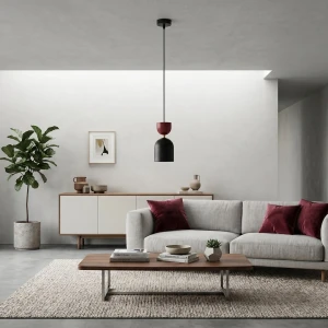 Gaudi lampa wisząca 1xE14 czarna/burgund 1737/1B