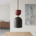 Gaudi lampa wisząca 1xE14 czarna/burgund 1737/1B