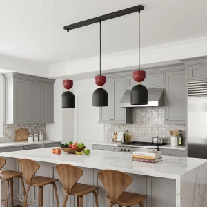 Gaudi lampa wisząca 3xE14 czarna/burgund 1737/3B