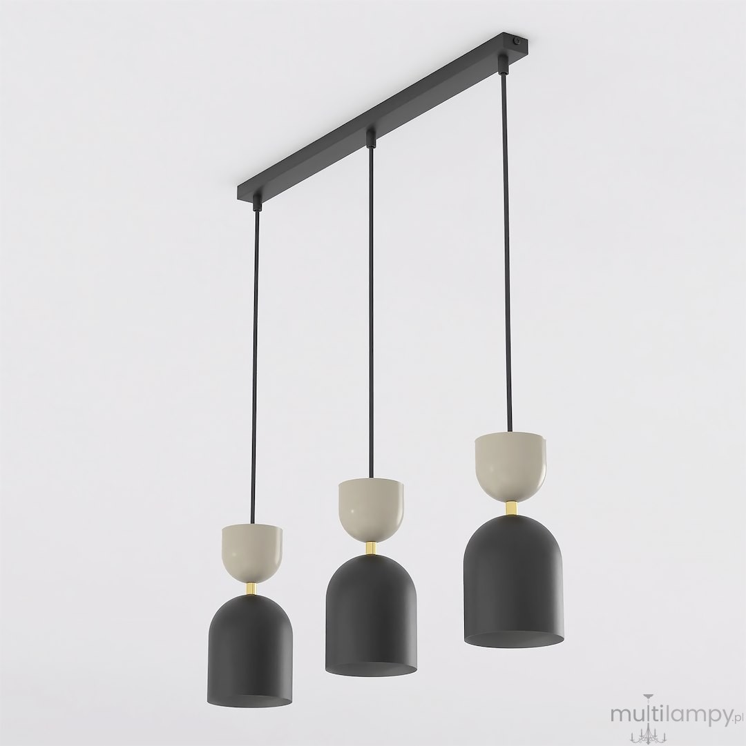 Gaudi lampa wisząca 3xE14 czarna/mokka 1738/3
