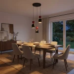 Gaudi lampa wisząca 3xE14 czarna/burgund 1737/3PREM