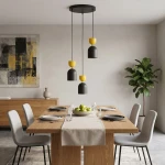 Gaudi lampa wisząca 3xE14 czarna/pomarańcz 1739/3PREM