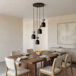 Gaudi lampa wisząca 4xE14 czarna/mokka 1738/4PREM