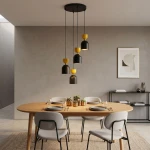 Gaudi lampa wisząca 4xE14 czarna/pomarańcz 1739/4PREM