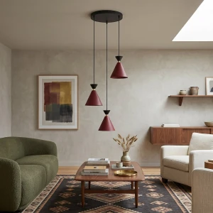 Klever lampa wisząca 3xE14 burgund 1740/3PREM