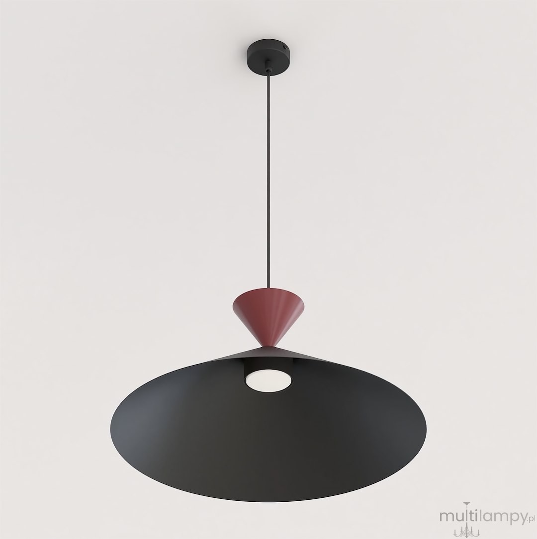 Ralf D50 lampa wisząca 1xGX53 czarna/burgund 1744/1L