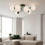 Roma lampa sufitowa 6xE14 zielona oliwka/biały 1847/6