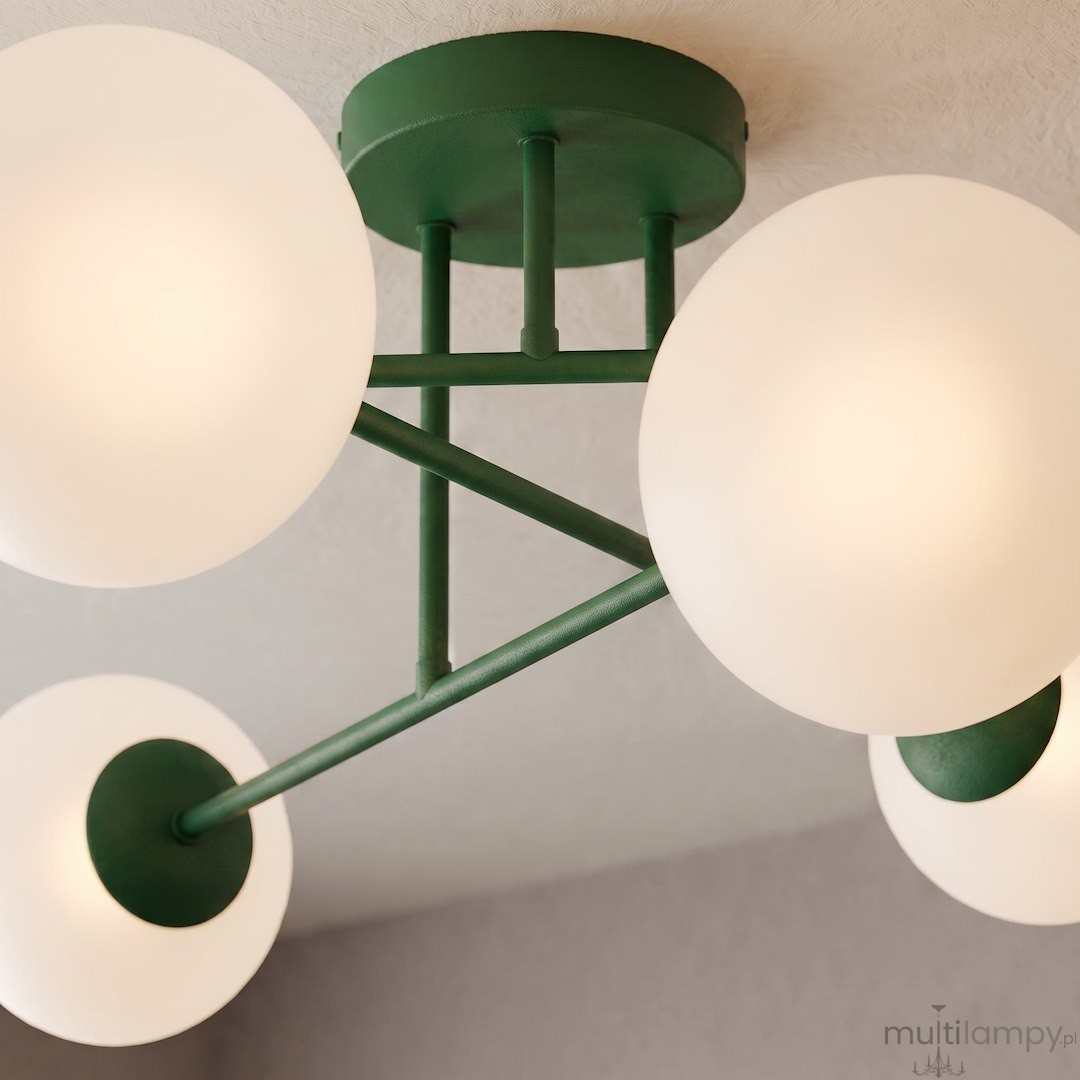 Roma lampa sufitowa 6xE14 zielona oliwka/biały 1847/6