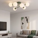 Roma lampa sufitowa 6xE14 zielona oliwka/biały 1847/6