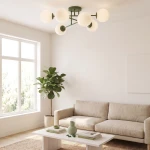 Roma lampa sufitowa 6xE14 zielona oliwka/biały 1847/6