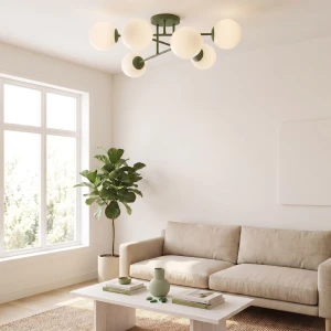 Roma lampa sufitowa 6xE14 zielona oliwka/biały 1847/6
