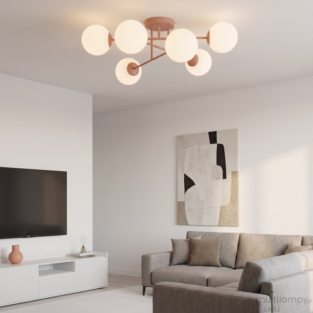 Roma lampa sufitowa 6xE14 koral/biały 1846/6