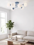 Roma lampa sufitowa 6xE14 niebieska/biały 1845/6