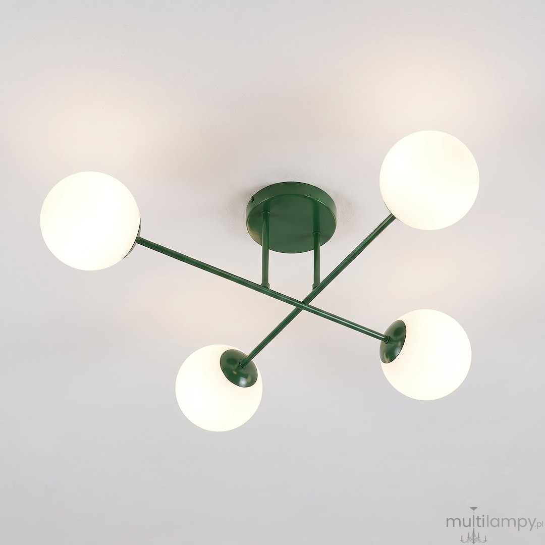 Roma lampa sufitowa 4xE14 zielona oliwka/biały 1847/4