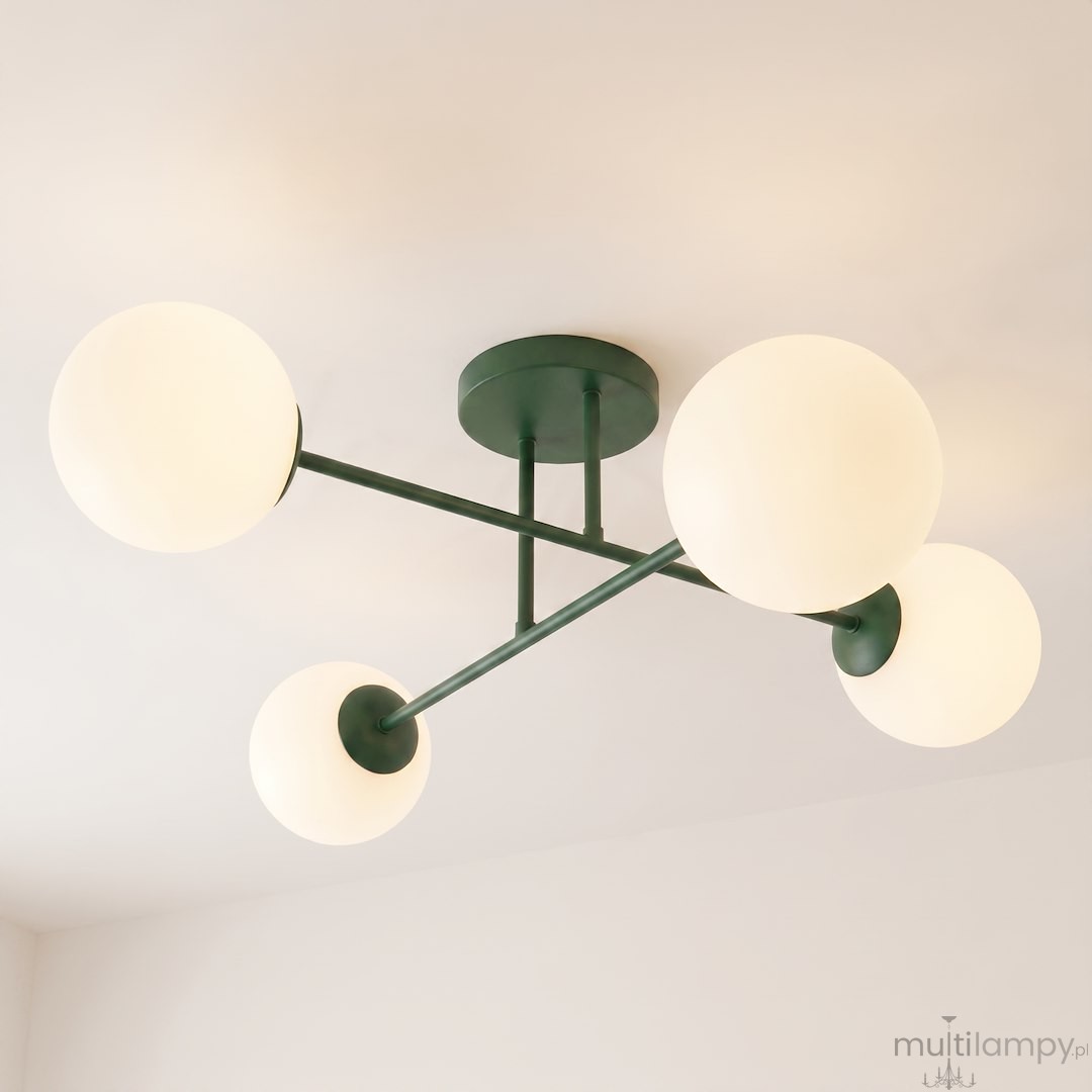 Roma lampa sufitowa 4xE14 zielona oliwka/biały 1847/4