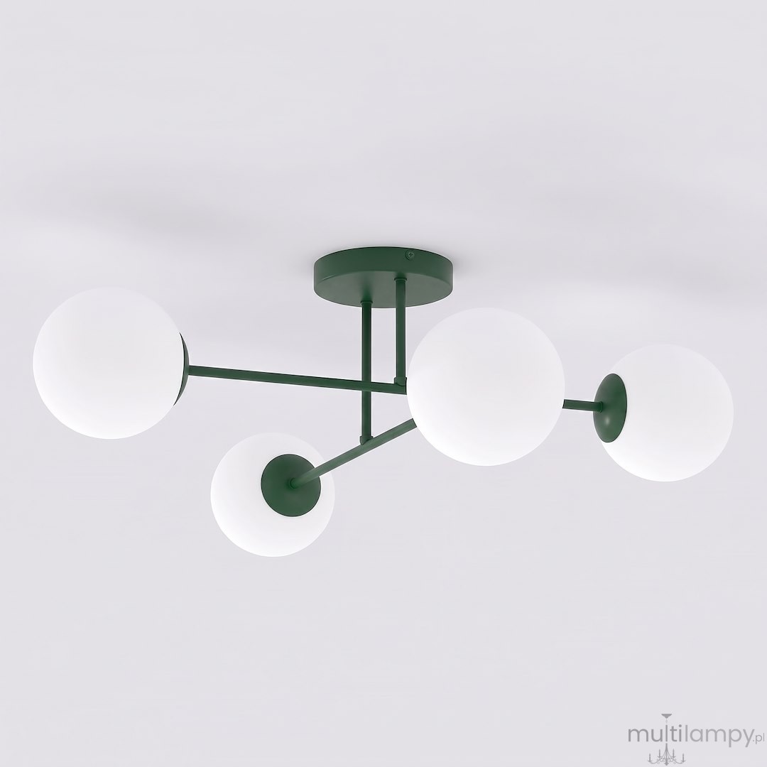 Roma lampa sufitowa 4xE14 zielona oliwka/biały 1847/4