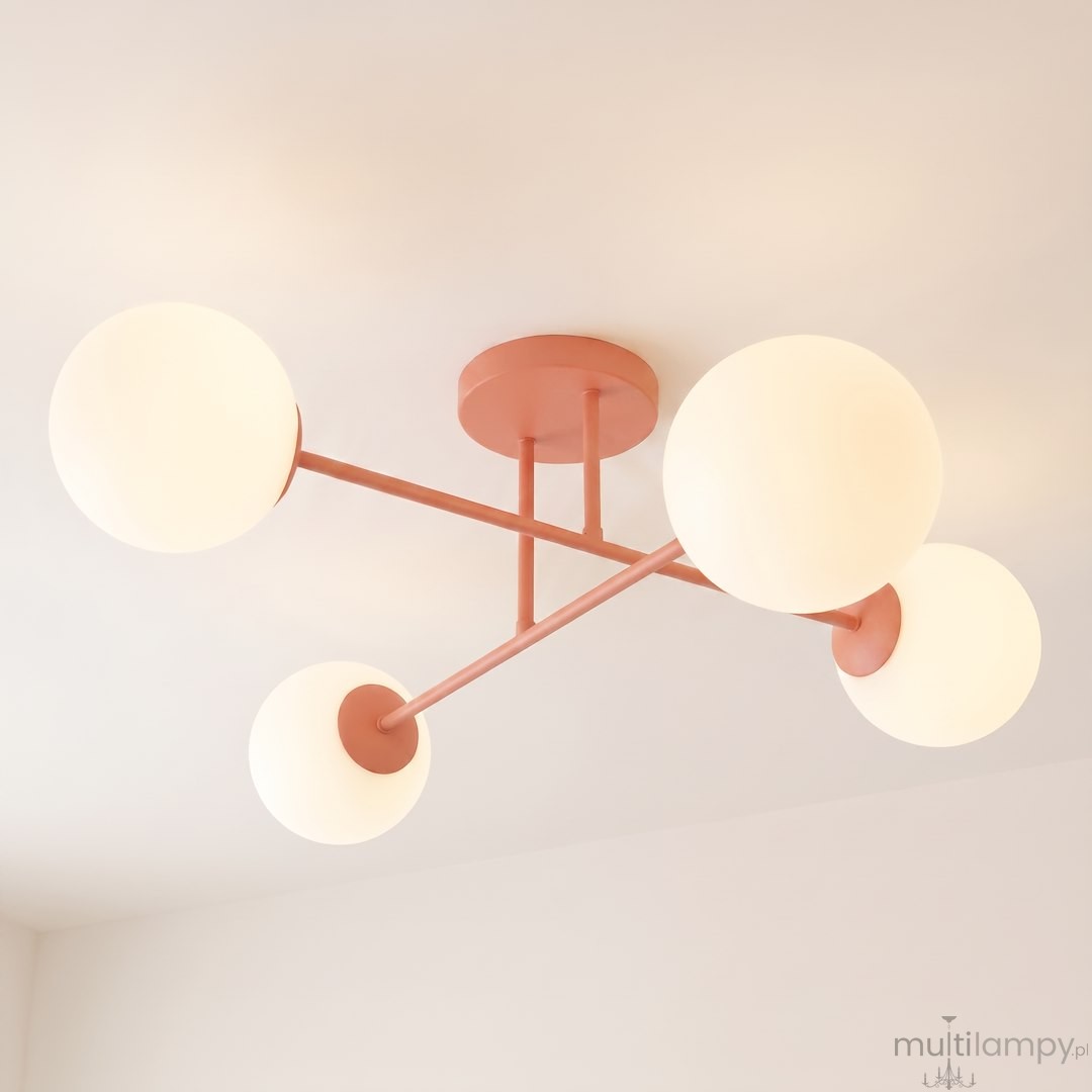 Roma lampa sufitowa 4xE14 koral/biały 1846/4