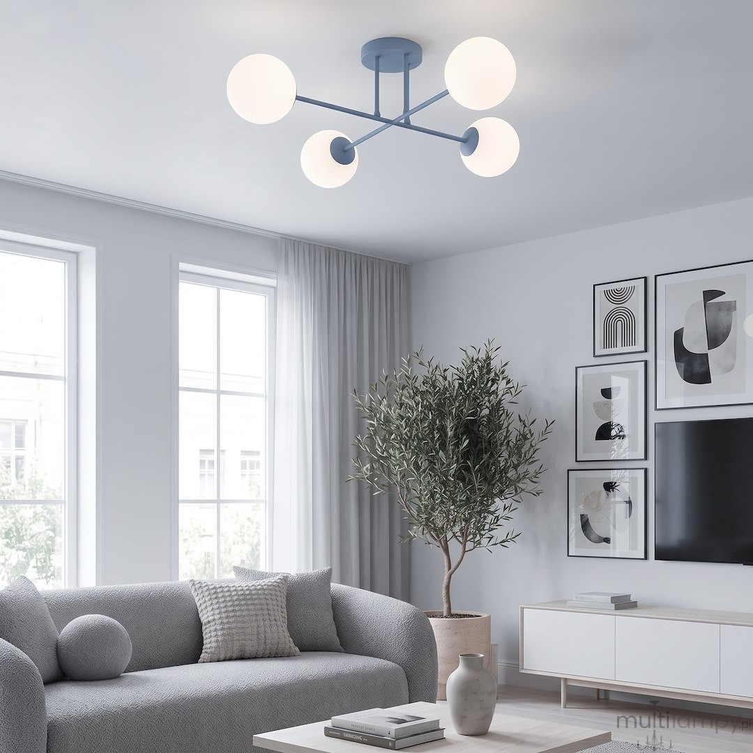 Roma lampa sufitowa 4xE14 niebieska/biały 1845/4