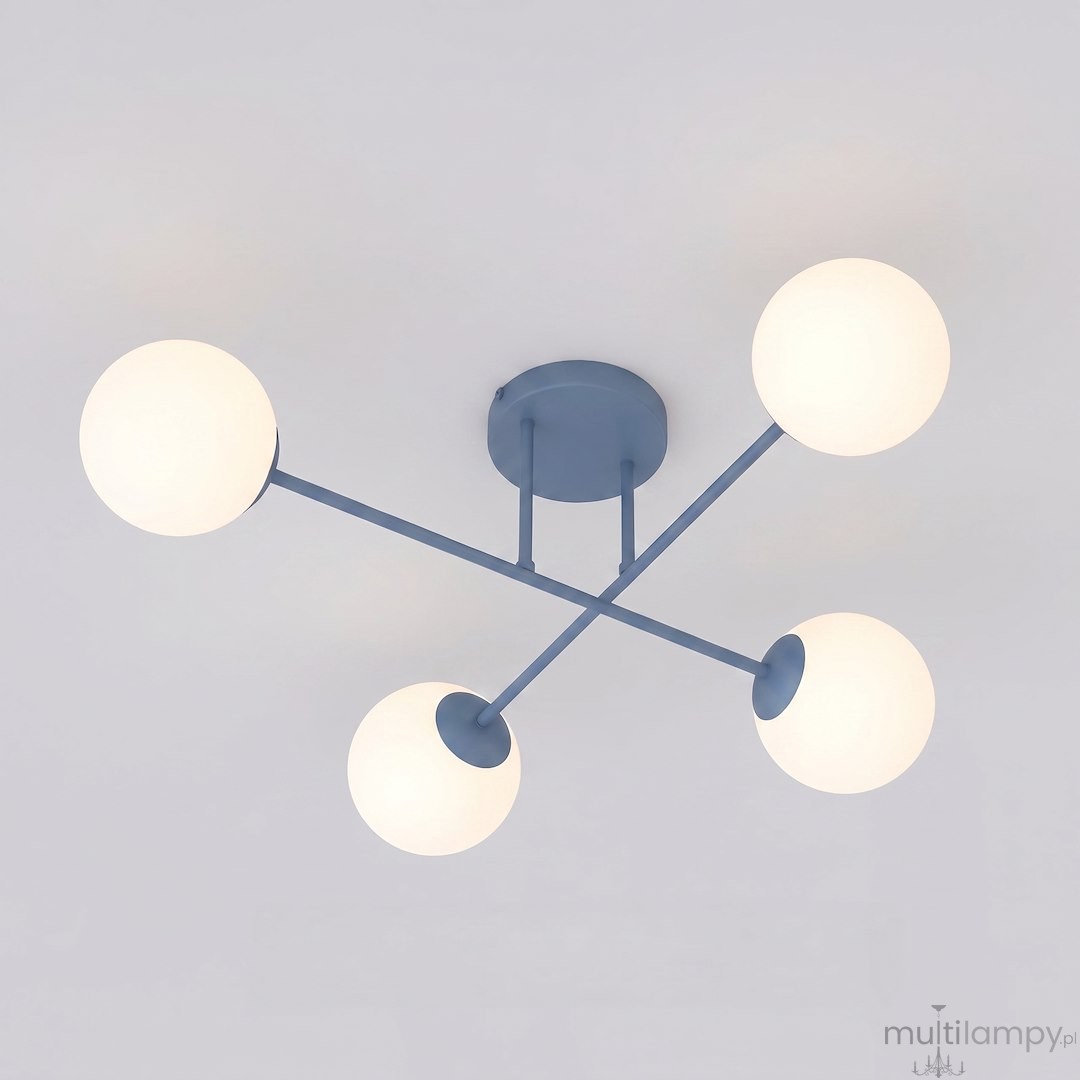 Roma lampa sufitowa 4xE14 niebieska/biały 1845/4